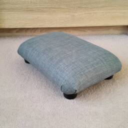 Duck Egg Blue Footstool Handmade Upholstered Ottoman, 10cm Height, L - thumbnail 3
