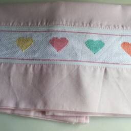 Cross Stitch Sheet Set, Baby Girl Sheet For Crib Bed, Customized Baby Bed Set, Cross Stitch, Handmade Item, Embroidered Article, Crib Bedding, Pink - thumbnail 4