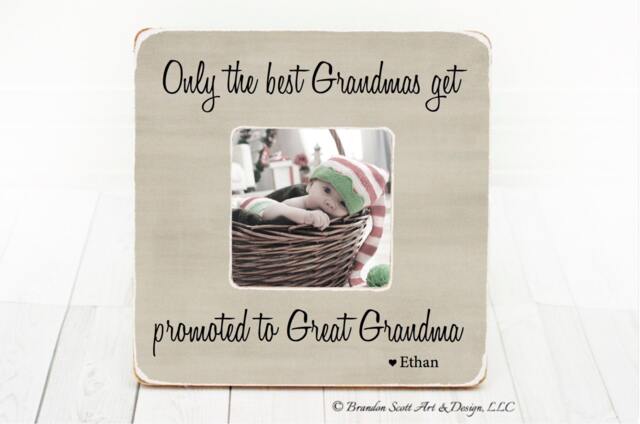 Only The Best Grandmas Get Promoted To Great Grandma Frame Nana Personalized Picture New Baby Gift Grandparent - image 1
