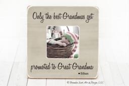 Only The Best Grandmas Get Promoted To Great Grandma Frame Nana Personalized Picture New Baby Gift Grandparent - thumbnail 1