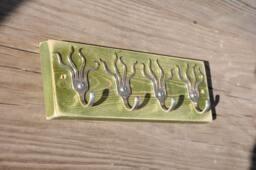 Mini Funky Fork Hooks Jewelry Or Key Rack in Any Color Made With Recycled Silverware