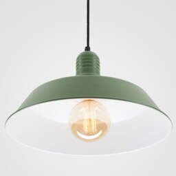 Emil Minimalist Plug-In Pendant Lamp Shade With On/Off Switch Green - thumbnail 3