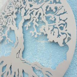 Silver Tree Of Life Metal Wall Art - 47cm Round Decor - thumbnail 2