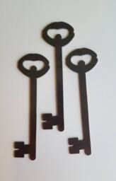 Keys. Metal Wall Art. Set Of Three Rustic Vintage Decor. Home - thumbnail 1
