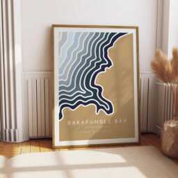 Barafundle Bay Coastline Print Minimalist Coastal Art - Free Personalisation - thumbnail 2