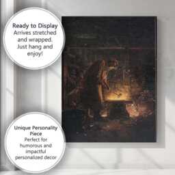 Fiery Blacksmith Forge Workshop Sparks Industrial Artisan Canvas Wall Art Print Decor Picture Ready To Hang - thumbnail 3