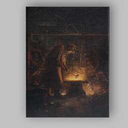 Fiery Blacksmith Forge Workshop Sparks Industrial Artisan Canvas Wall Art Print Decor Picture Ready To Hang - thumbnail 1