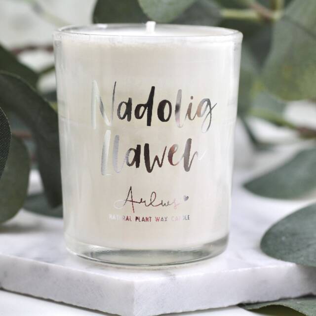 Nadolig Llawen Candle, Llawen, Canwyll Natural Plant Wax Luxury Arlws - Ceffi - image 1