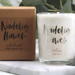 Nadolig Llawen Candle, Llawen, Canwyll Natural Plant Wax Luxury Arlws - Ceffi - thumbnail 2
