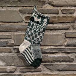 Tractor Christmas Stocking - Hand Knit, Fair Isle, Vintage Inspired Knit With The Wind - thumbnail 3