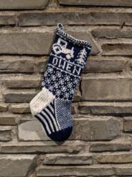 Tractor Christmas Stocking - Hand Knit, Fair Isle, Vintage Inspired Knit With The Wind - thumbnail 1