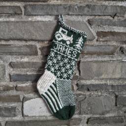 Tractor Christmas Stocking - Hand Knit, Fair Isle, Vintage Inspired Knit With The Wind - thumbnail 4