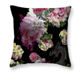 Velvet Pillow Pink Peonies Throw Pillow, 22x22 Or 18x18 Inches, Soft Velveteen Bed Decorative Cover - thumbnail 1