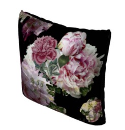 Velvet Pillow Pink Peonies Throw Pillow, 22x22 Or 18x18 Inches, Soft Velveteen Bed Decorative Cover - thumbnail 3