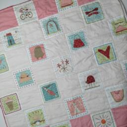 About A Girl Patchwork Quilted Baby/Child Blanket, Baby Quilt, Pram Blanket - thumbnail 2