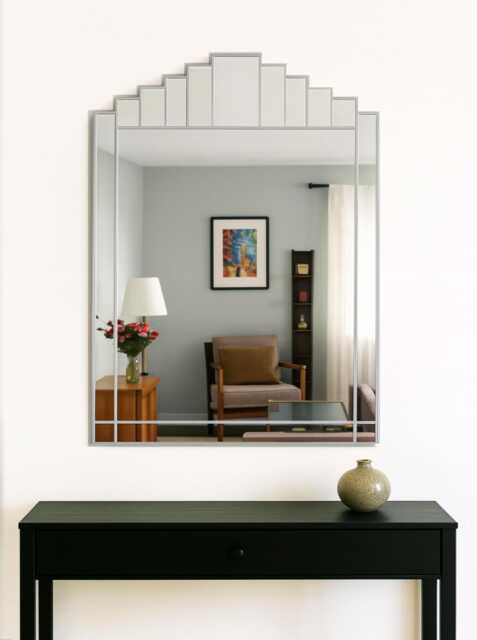 Large Art Deco Mirror, Wall Vintage Handcrafted Mirror - image 1