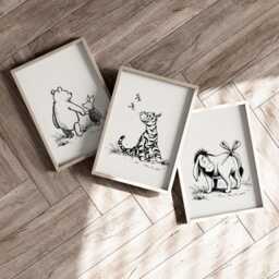 3 Winnie Pooh Set Of Unframed Nursery Neutral Prints Tigger Eeyore Piglet Decor Bedroom Classic - thumbnail 3