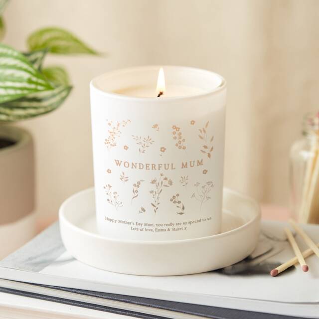 Personalised Mother's Day Gift Floral Candle Keepsake - Gifts - image 1