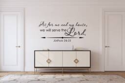 Joshua 2415 As For Me & My House We Will Serve The Lord Wall Decal, Bible Verse Christian Scripture Decal 105 - thumbnail 1