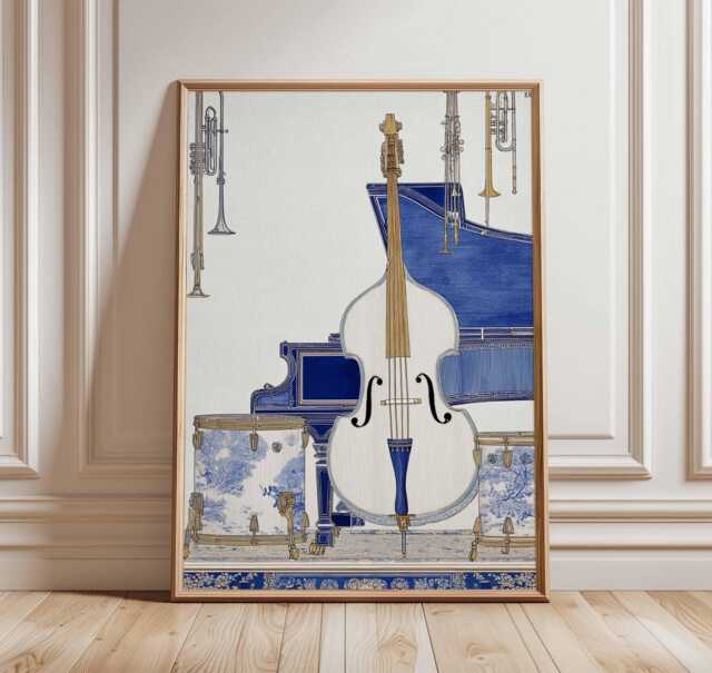 Musical Instrument Poster, Music Wall Art Print, Studio Decor, Lover Gift, Vintage Print - image 1