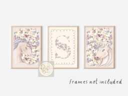 Set Of 3 Personalised Fairytale & Unicorn Prints. Perfect For A Girls Room, Nursery Or Playroom - Prints Only - thumbnail 1
