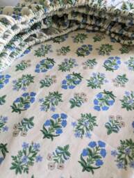 Rifle Paper Co. Floral Crib Sheet Blue Sage Botanical Bedding - thumbnail 2