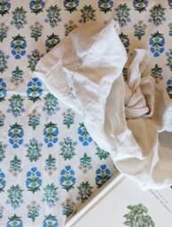 Rifle Paper Co. Floral Crib Sheet Blue Sage Botanical Bedding - thumbnail 3