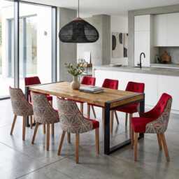 Ludford Dining Table With Steel Style Legs Handmade Rustic Industrial - thumbnail 1