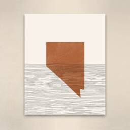 Nevada Boho Decor - Mid Century Wall Art, Minimalist Art & Abstract Print, State Map Print - thumbnail 3