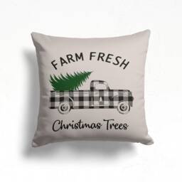 Christmas Pillow Covers/Christmas Home Decor/Pine Tree Case/Christmas Decor/Black White Checkered Xmas Deer Cushion Case - thumbnail 4