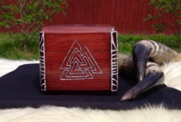Valknut Candle Holder - Reclaimed Wood Norse Inspired Web Of Wyrd Viking Handmade Wooden Decor