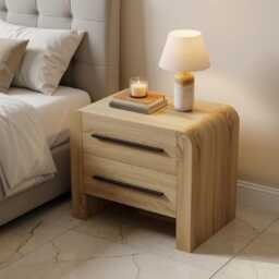 2-Drawer Nightstand Bedside Table, Bedroom Storage Cabinet, Unit