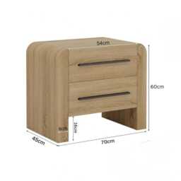 2-Drawer Nightstand Bedside Table, Bedroom Storage Cabinet, Unit - thumbnail 4