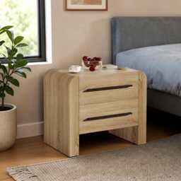 2-Drawer Nightstand Bedside Table, Bedroom Storage Cabinet, Unit - thumbnail 2