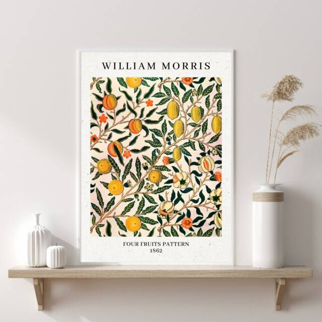 William Morris Print, Floral Wall Art, Flower Citrus Modern Living Decor, New Home Gift, Art - image 1
