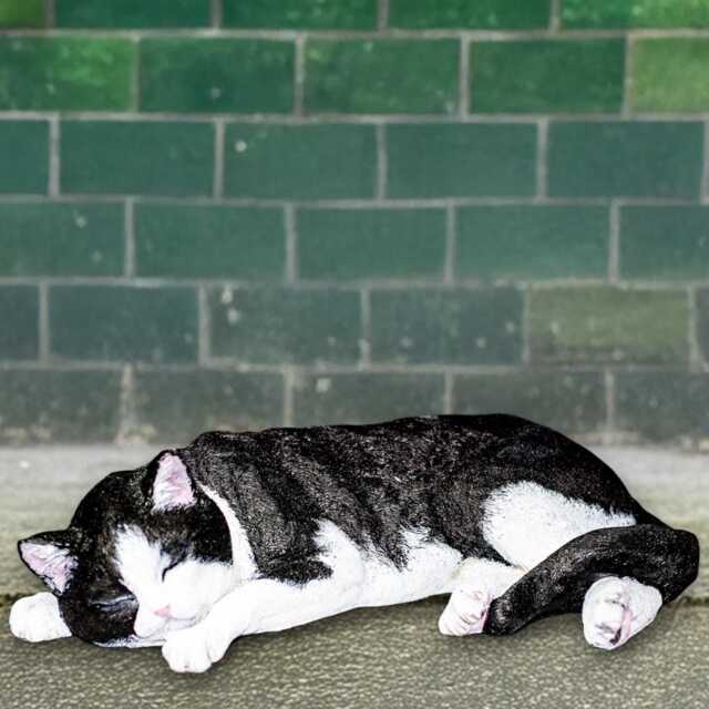 Sleeping Concrete Cat Statue Garden Kitty Figurine Pet Memorial Ornament Handmade Sculpture Outdoor Kitten Decoration Cat Art Lover Gift - image 1