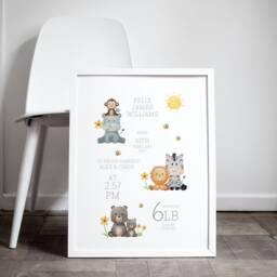 Personalised New Baby Print, Personalised Print With Birth Details, Gift For Baby, Christening Gift, Parents Idea - thumbnail 3