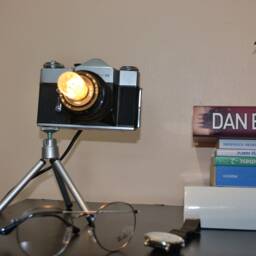 Vintage Zenit Camera Lamp Retro Desk Or Floor Lamp On Tripod - thumbnail 4