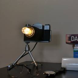 Vintage Zenit Camera Lamp Retro Desk Or Floor Lamp On Tripod - thumbnail 2