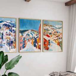 Set Of 3 Park City Posters, Utah Travel Prints, Wall Art Sets, Ski Resort Decor Mountain Landscape Prints - thumbnail 3