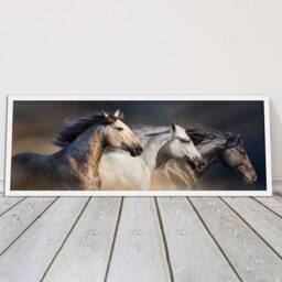Wild Horses Galloping. Panoramic Framed Picture Print. A Choice Of Frames - thumbnail 2