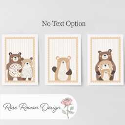 Bear Family Set Of 3 Prints, First We Had Each Other Posters, Neutral Decor Wall Art Gift For Nursery, Bedroom Or Playroom, Optional Frame - thumbnail 3