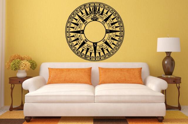 Compass Navigation Design Interior Wall Graphic Decal Sticker Vinyl Mural Leaving Bedroom Room Home Decor Free Shipping L196 - image 1