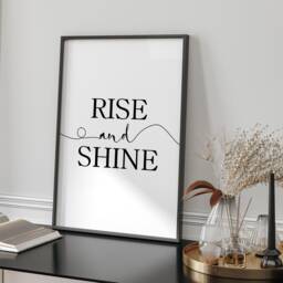 Rise & Shine Printed Wall Art A3 A4 Minimalist Typography Inspirational Quote Modern Home Office Decor Gift - thumbnail 2
