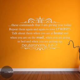 Deuteronomy 66-7 These Commands That I Am Giving You Today Vinyl Wall Decal Sticker Scripture - thumbnail 2