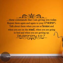 Deuteronomy 66-7 These Commands That I Am Giving You Today Vinyl Wall Decal Sticker Scripture - thumbnail 1