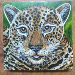 Jaguar Wooden Picture Big Cat Wall Decor - thumbnail 3