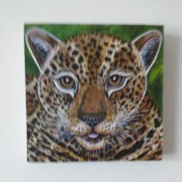 Jaguar Wooden Picture Big Cat Wall Decor - thumbnail 2