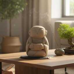 Jizo Statue 8 Inch/20 cm, Figurine, Buddha, Home Decor, Garden Guardian Jizo, Patio Birthday Gift, Gift Idea - thumbnail 2