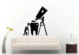 Dentist Teeth Health Tooth Paste Clean Bathroom Routine Room Wall Sticker Decal Vinyl Mural Decor Art L2400 - thumbnail 1